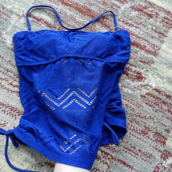 Strapless Halter Takini Lace Swim Top - Picture 2 of 7